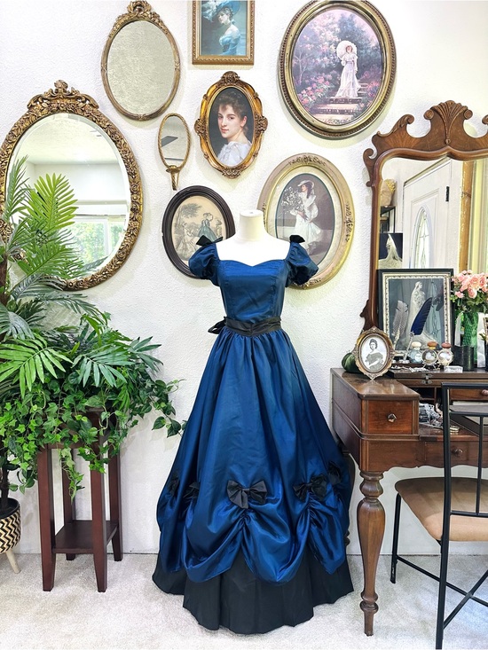 no brand Dresses & Skirts - Elegant Blue Satin Maxi Ball Gown Dress